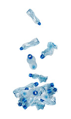 Empty Plastic Bottle Isolated, Crumpled Plastic Bottle, Global Pollution Concept, Squashed Water Pet Bottles