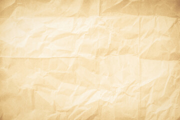 Obraz premium Old paper vintage texture surface for background. Recycle pale brown paper crumpled texture, Cream color recycled kraft paper texture blank with copy space for text.