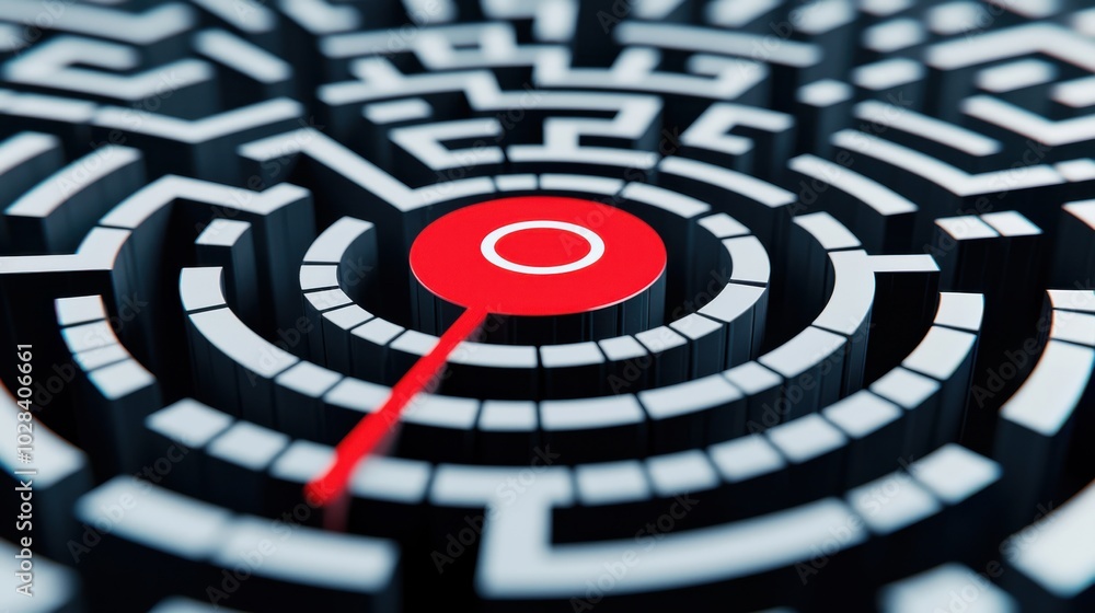 Poster a maze where the finish line is a calendar with the final day circled in red, representing navigatin