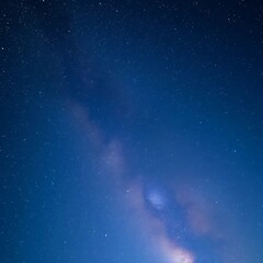 Obraz premium Background. Wallpaper. Stars. Outer space. A stunning view of the Milky Way galaxy illuminated in the night sky, surrounded by countless stars in the vastness of outer space.