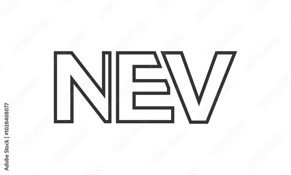 Fototapete nev logo design template with strong and modern bold text. initial based vector logotype featuring s