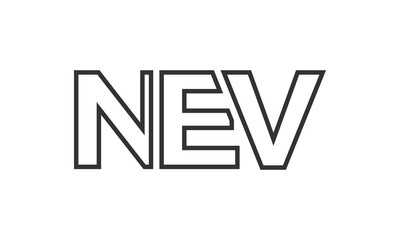 Obraz premium NEV logo design template with strong and modern bold text. Initial based vector logotype featuring simple and minimal typography. Trendy company identity.