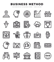 Set of Lineal Business Method Icons. Lineal art icon. Vector illustration