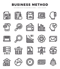 Business Method Lineal icons collection. Lineal icons pack. Vector illustration