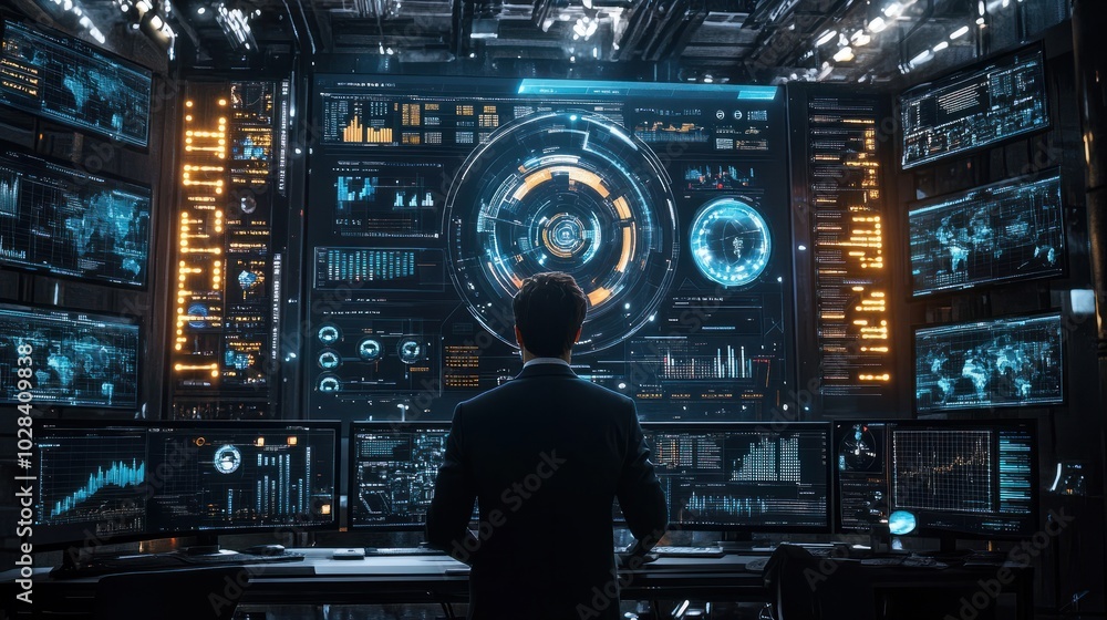Poster analysts use computers and dashboards for business analysis, data and data management systems with k