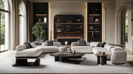 Beautiful contemporary living room home interior.