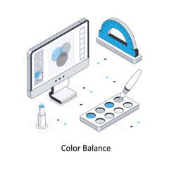 Color Balance Isometric stock illustration. EPS File stock illustration
