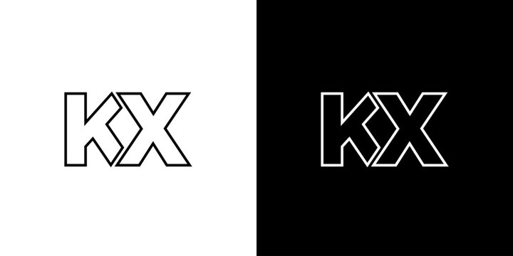 Letter K and X, KX logo design template. Minimal monogram initial based logotype.