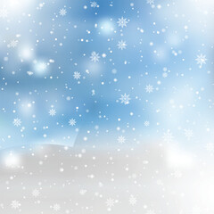 Winter Snowflake Background for Christmas Cards and New Year Celebrations. Vector