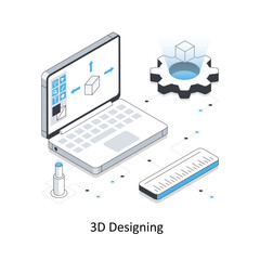 3D Designing Isometric stock illustration. EPS File stock illustration