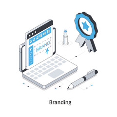 Branding Isometric stock illustration. EPS File stock illustration