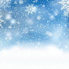 Winter Snowflake Background for Christmas Cards and New Year Celebrations. Vector