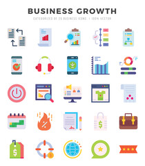 Business Growth icons set. Vector illustration.