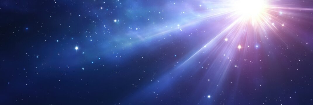 Background. Cosmic Universe Banner with Stars, Nebulae, and Galaxies