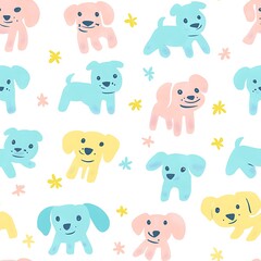 cute pastel dog pattern