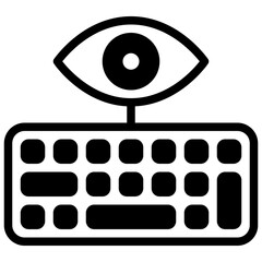 Eye Symbol Above a Keyboard Representation