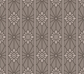 Fototapeta premium Japanese Flower Hexagon Star Stripe Vector Seamless Pattern