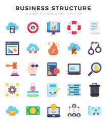 Business Structure icons set. Vector illustration.