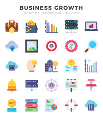 Simple Set of Business Growth Related Vector Flat Icons.
