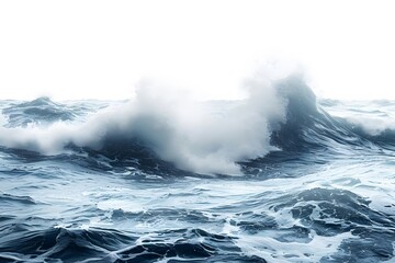 Majestic Ocean Waves Crashing Against the Shoreline for Nature Photography and Calmness Concept