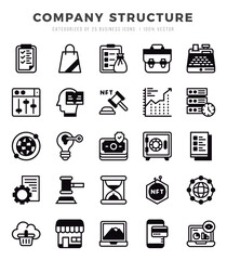Company Structure icons Pack. Lineal Filled icons set. Company Structure collection set.