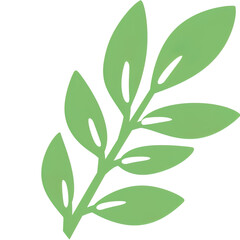 Naklejka premium A Simple Plant Pattern Featuring Five Elliptical Leaves in Light Green, Arranged in a Straight Line, with a Clean White Background