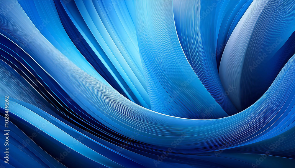 Poster abstract blue background with dynamic shapes and soft gradients