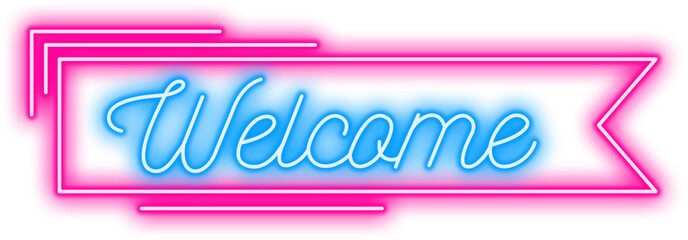neon welcome sign