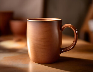 Close-Up of a Ceramic Mug with Glazed Surface and Handle
