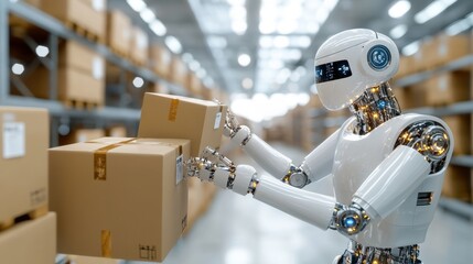 Robot Collaborating with Automation Systems in Warehouse