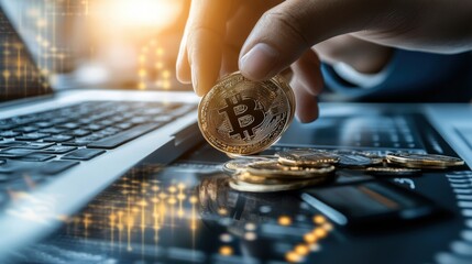 Close-Up of Hands Using Crypto Hardware