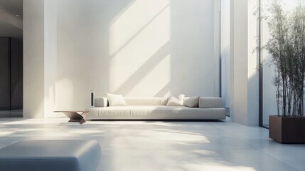 modern minimalist living roomclean lines and neutral colors