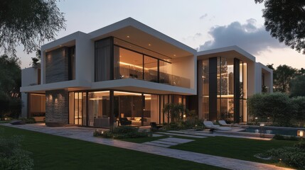 Modern villa design with minimalist style and modern architecture showcase