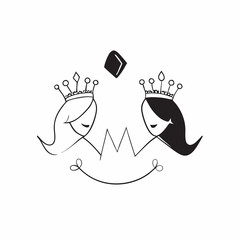 Crown, Diamond, Tiara, Rhinestone - Royal Queen & King Gold Accessories