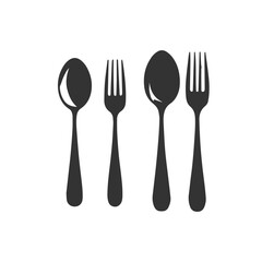 fork and spoon silhouette vector