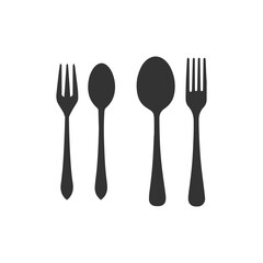 fork and spoon silhouette vector