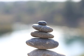 close up of zen stones