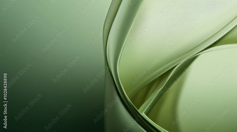 Aufkleber a close-up of flowing fabric in soft green tones, creating a serene and calming atmosphere.