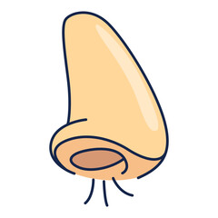 This is a fun and cartoonish nose illustration suitable for various creative projects and endeavors