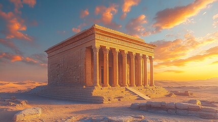 Obraz premium Golden Pyramids Under a Stunning Sunset