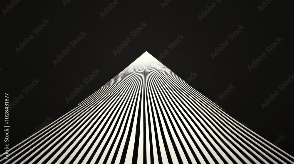 Poster lines of light converging into a single point at the top of a triangle, symbolizing transparency, le