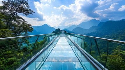 Obraz premium A bridge with a glass walkway offering stunning views