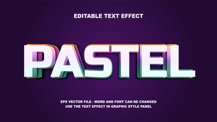 Editable Text Effect Pastel 3D Vector Template