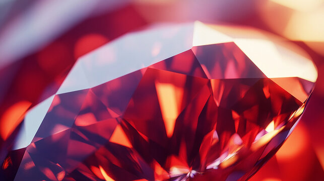 Shining ruby with rich red tones and intricate reflection