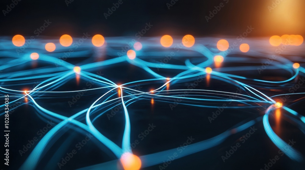 Poster pathways of empathy: glowing pathways connecting figures standing in different directions