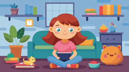 Home Activities of a Girl Character
