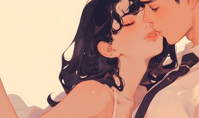 lovely couple illustration, Generative AI 
