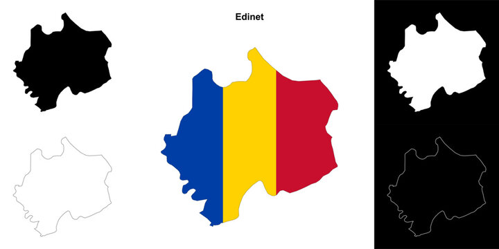 Edinet blank outline map set