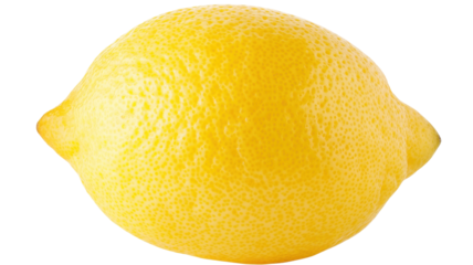 Fresh and vibrant lemon featuring a bright yellow color, perfect for culinary and beverage uses or as a decorative element, transparent background.