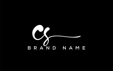 CS letter beauty handwriting vector logo.